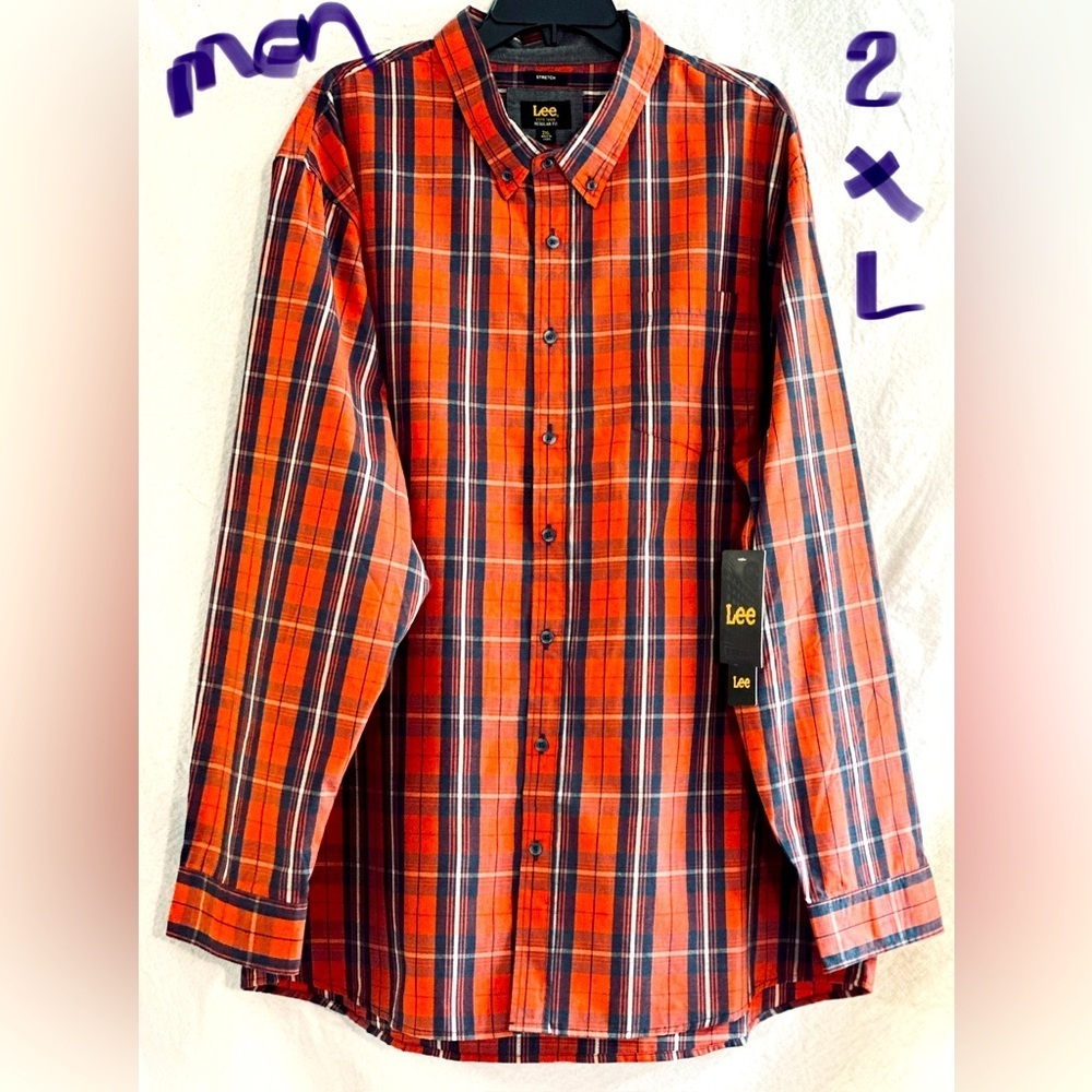 MENS RED, NAVY BLUE & WHITE SHIRT